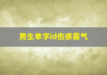 男生单字id伤感霸气