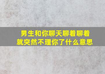 男生和你聊天聊着聊着就突然不理你了什么意思