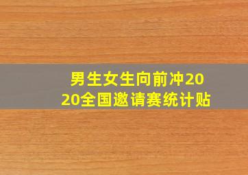 男生女生向前冲2020全国邀请赛统计贴