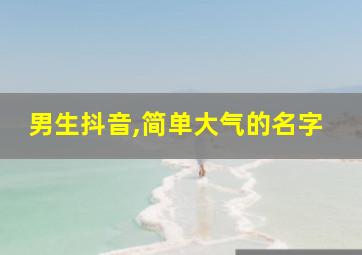 男生抖音,简单大气的名字