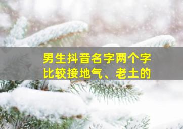 男生抖音名字两个字比较接地气、老土的