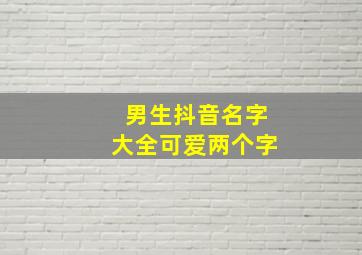 男生抖音名字大全可爱两个字