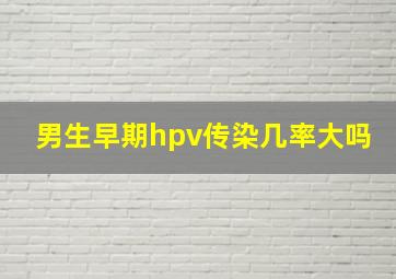 男生早期hpv传染几率大吗