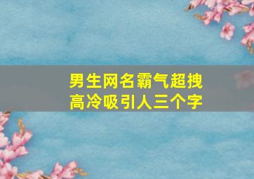 男生网名霸气超拽高冷吸引人三个字