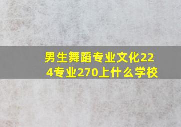 男生舞蹈专业文化224专业270上什么学校