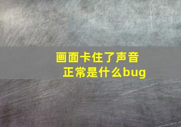 画面卡住了声音正常是什么bug