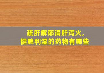 疏肝解郁清肝泻火,健脾利湿的药物有哪些