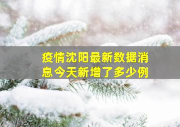 疫情沈阳最新数据消息今天新增了多少例