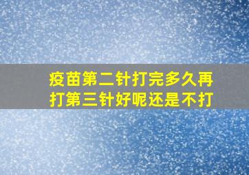 疫苗第二针打完多久再打第三针好呢还是不打