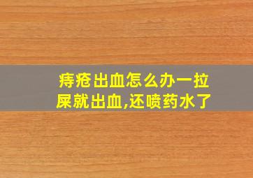 痔疮出血怎么办一拉屎就出血,还喷药水了