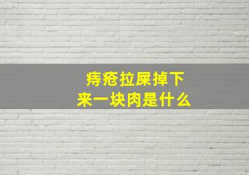 痔疮拉屎掉下来一块肉是什么