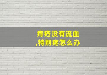 痔疮没有流血,特别疼怎么办