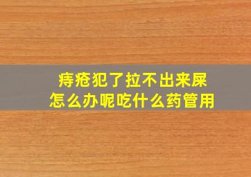 痔疮犯了拉不出来屎怎么办呢吃什么药管用