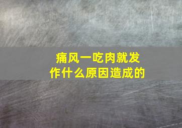 痛风一吃肉就发作什么原因造成的