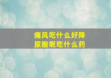 痛风吃什么好降尿酸呢吃什么药