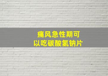 痛风急性期可以吃碳酸氢钠片