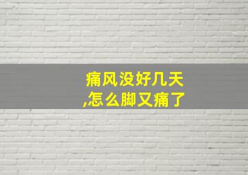 痛风没好几天,怎么脚又痛了