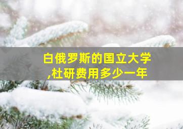 白俄罗斯的国立大学,杜研费用多少一年