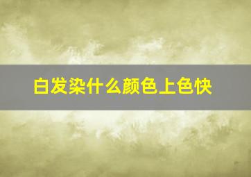 白发染什么颜色上色快