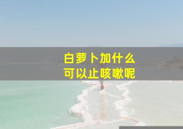 白萝卜加什么可以止咳嗽呢