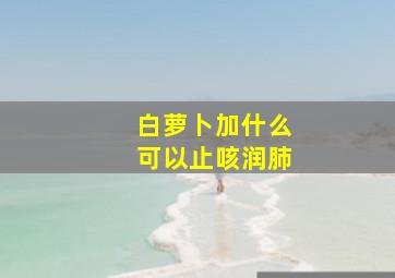 白萝卜加什么可以止咳润肺