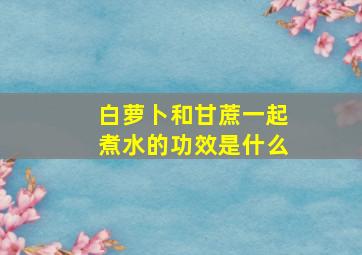 白萝卜和甘蔗一起煮水的功效是什么