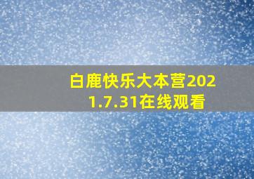 白鹿快乐大本营2021.7.31在线观看