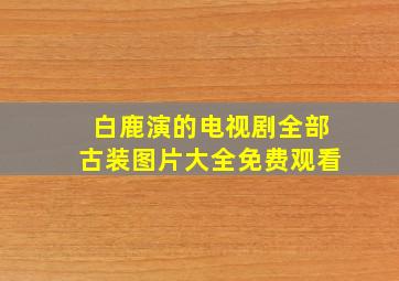 白鹿演的电视剧全部古装图片大全免费观看