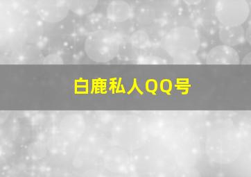 白鹿私人QQ号