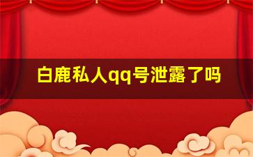 白鹿私人qq号泄露了吗