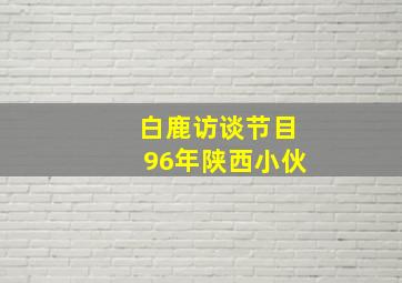 白鹿访谈节目96年陕西小伙