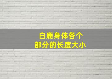 白鹿身体各个部分的长度大小