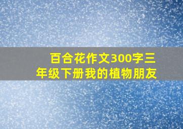 百合花作文300字三年级下册我的植物朋友