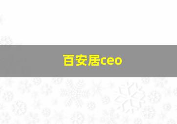 百安居ceo