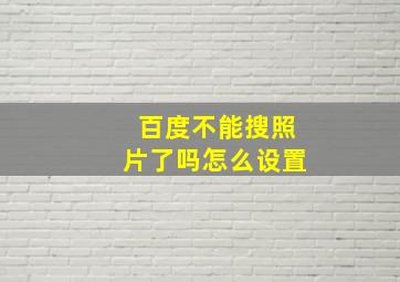 百度不能搜照片了吗怎么设置