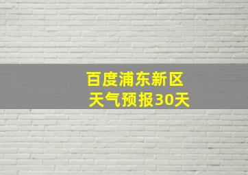 百度浦东新区天气预报30天