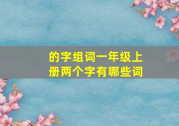 的字组词一年级上册两个字有哪些词