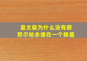 皇太极为什么没有跟努尔哈赤埋在一个陵墓