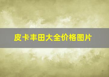 皮卡丰田大全价格图片