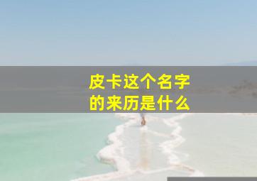 皮卡这个名字的来历是什么