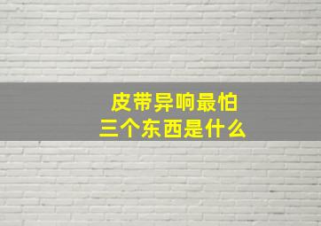 皮带异响最怕三个东西是什么