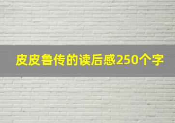 皮皮鲁传的读后感250个字