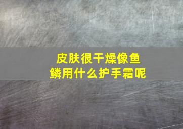 皮肤很干燥像鱼鳞用什么护手霜呢