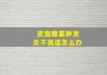 皮脂腺囊肿发炎不消退怎么办