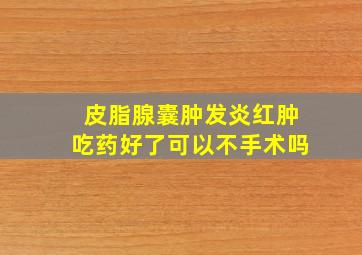 皮脂腺囊肿发炎红肿吃药好了可以不手术吗