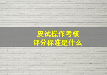 皮试操作考核评分标准是什么