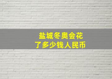 盐城冬奥会花了多少钱人民币