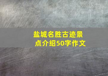 盐城名胜古迹景点介绍50字作文