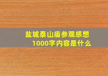 盐城泰山庙参观感想1000字内容是什么