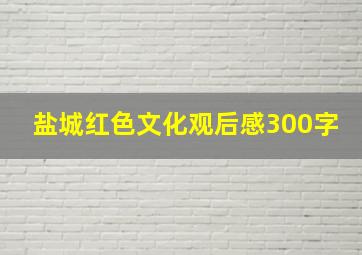 盐城红色文化观后感300字